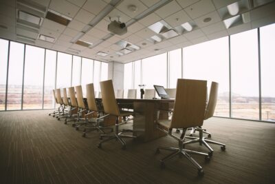 Office conference room after Houston building cleaning