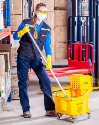 Cleaning professional performing Houston office cleaning services